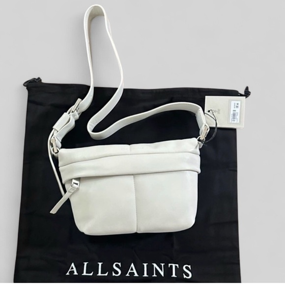 AllSaints Colette Leather Crossbody Bag – Pampus White, Brand New With Ta - Picture 1 of 16